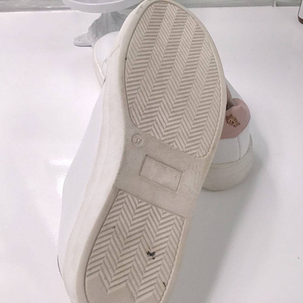 Kurt Geiger 🌈 Mini Liviah White Leather Sneakers Sz 37 - Picture 3 of 5